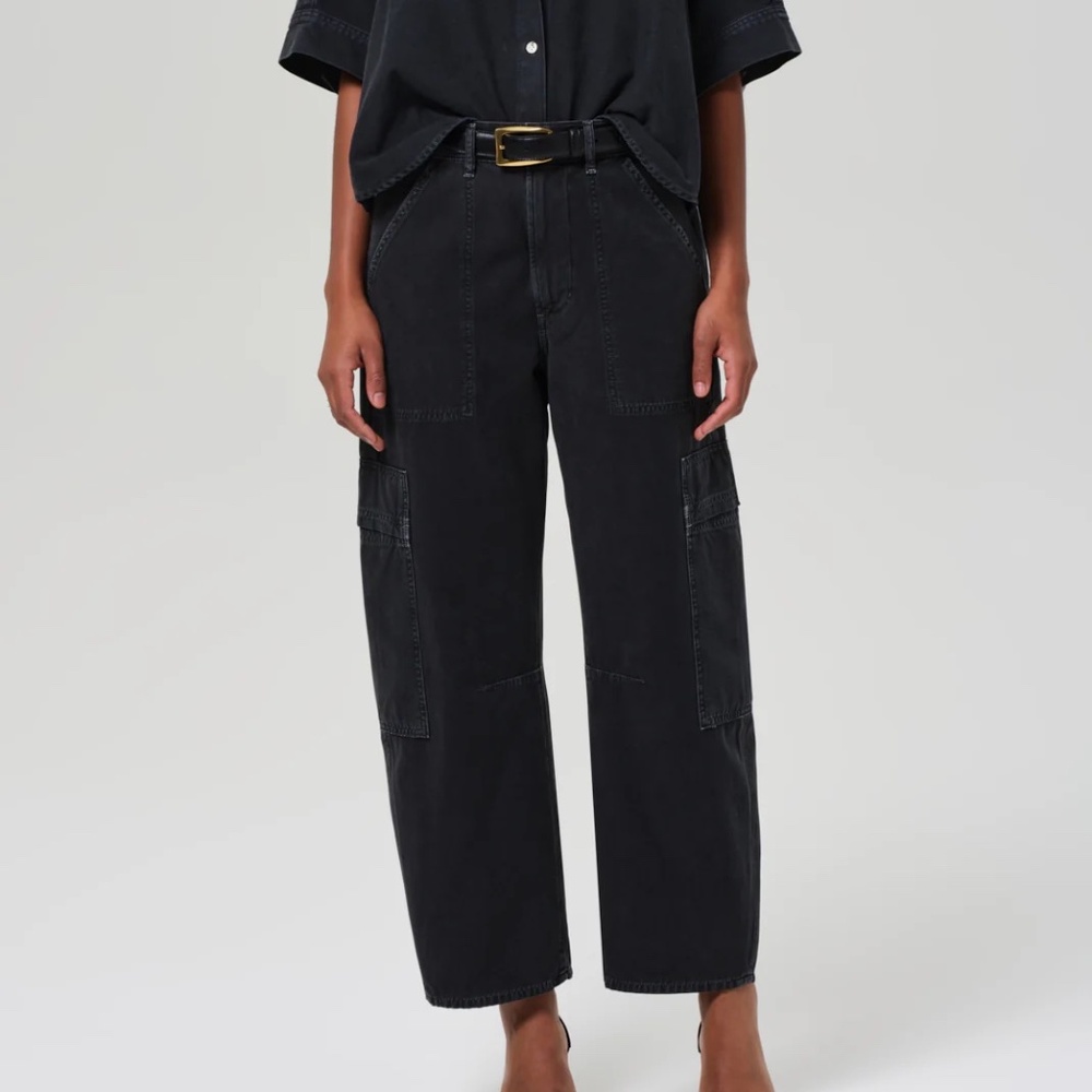 Citizens of Humanity Washed Black Marcelle Cargo Pants – Size 26